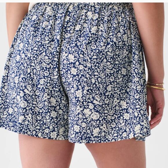 Faherty Marina Seersucker Short In Navy Sunrise Floral Size XXS Gently Used - Picture 2 of 7
